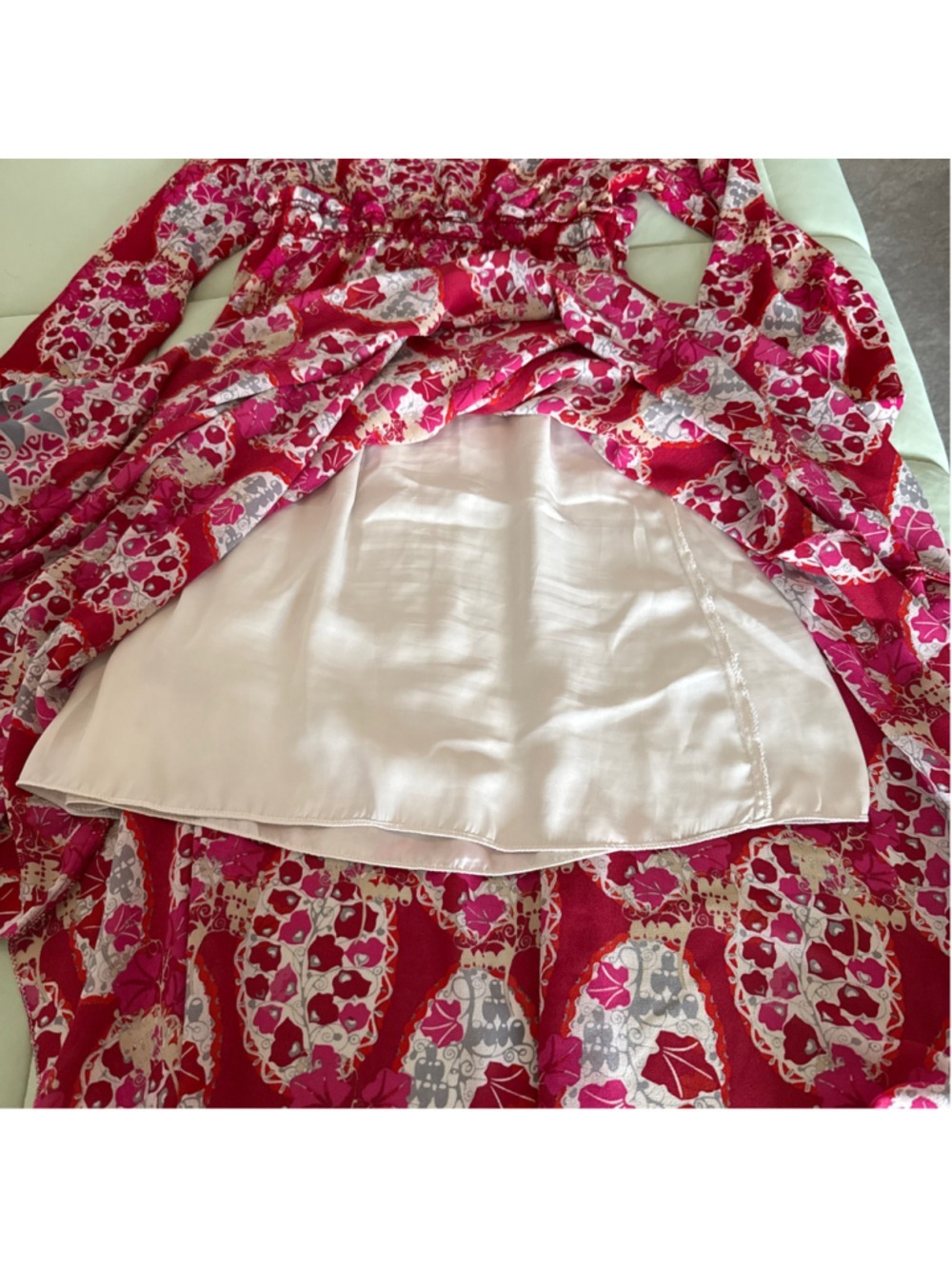#0242 - Women's Chelsea & Violet Red Pink Floral Maxi Dress L - Picture 3 of 4